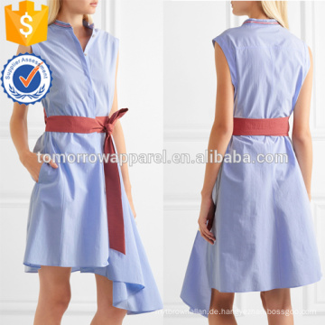 Heißer Verkauf Asymmetrische Sleeveless Belted Cotton Sommer Täglichen Kleid Herstellung Großhandel Mode Frauen Bekleidung (TA0001D)